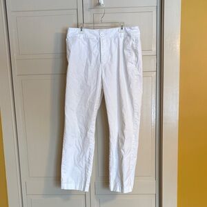 LOFT Monroe Straight Cream Trousers